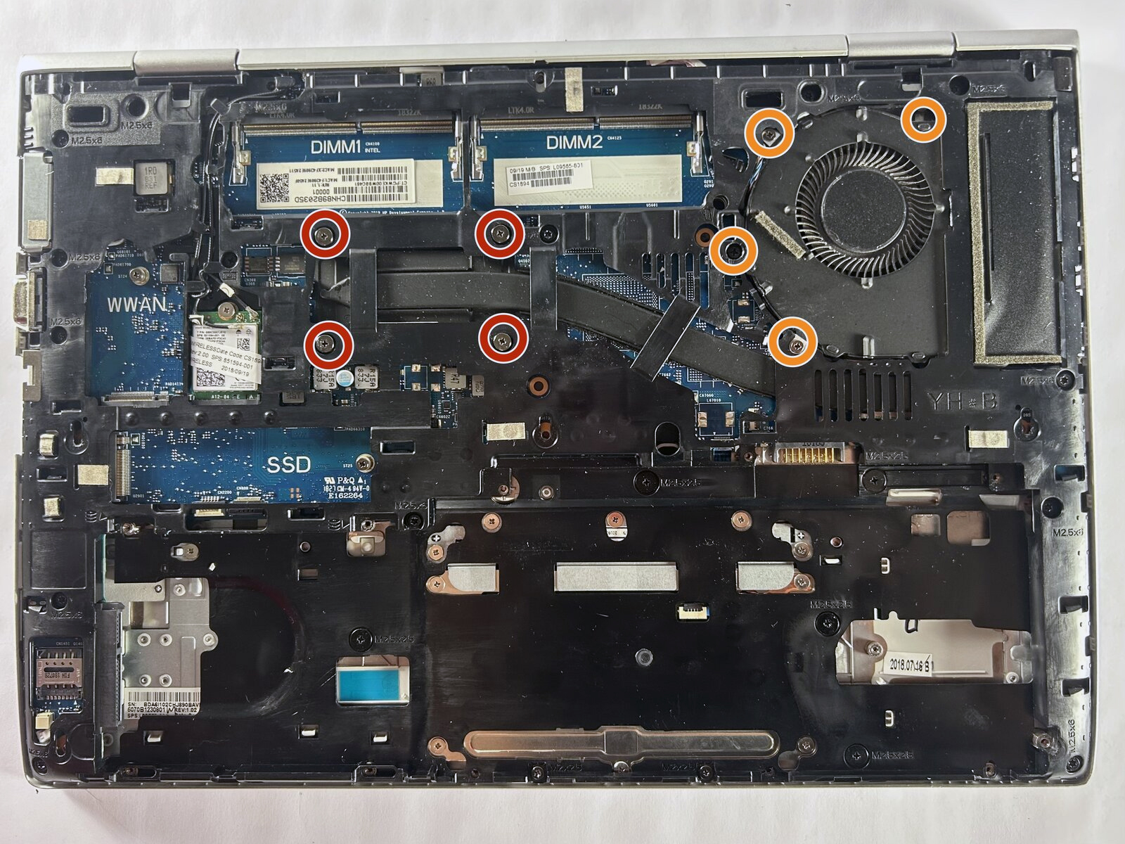 Internal Photo of HP ProBook 640 645 G4 HSN-I14C-4 Fan original (HP ProBook 640 G4)